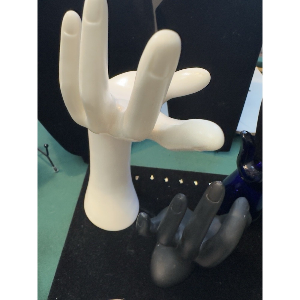 Jewelry Ring Display Hands Ceramic Porcelain Holder Lot Of 4 Mannequin - Picture 6 of 14